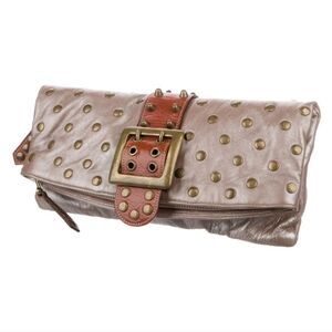BE & D Studded Embellished Leather Clutch